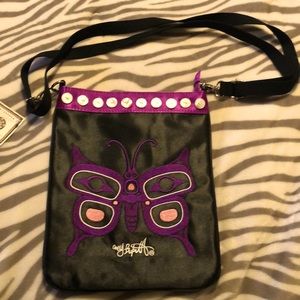 NWT Butterfly Embroidery Cross Bag